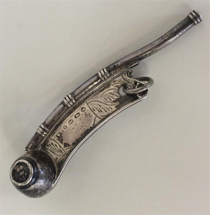 A rare silver whistle attractively decorated with - Image 2 of 2