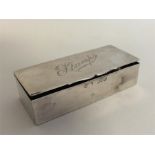 A good heavy silver stamp box with fitted interior