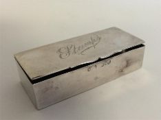 A good heavy silver stamp box with fitted interior