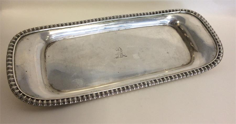 A good heavy Georgian snuffer tray with crested ce