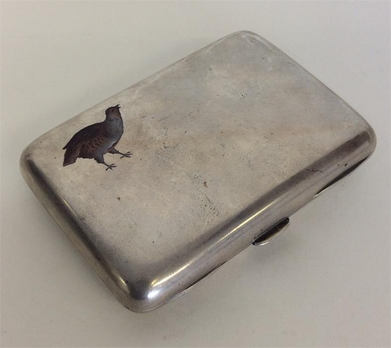 A good Continental silver cigarette box, enamelled - Image 3 of 3