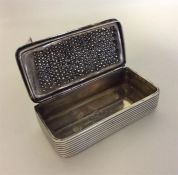 A large rare Georgian silver snuff box / nutmeg grater