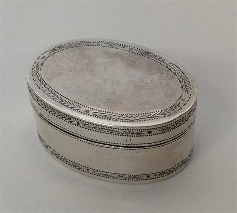 A Georgian bright cut silver nutmeg grater of oval - Image 2 of 3