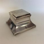 A good quality square Art Deco capstan inkwell wit