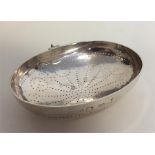 EXETER: A rare 18th Century lemon strainer of oval