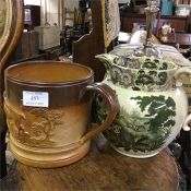 A Royal Doulton harvest jug together with a shavin