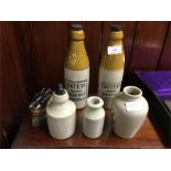 A selection of stoneware ginger beer bottles etc.