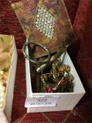 Gilt brooches, purse etc.