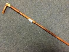 A cane mounted sword stick.