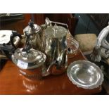 Plated tea service, butter dish etc.