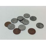 A collection of miniature coins contained within a