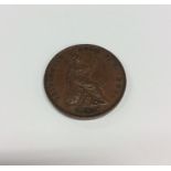 A rare Victorian 1853 copper coin with seated Brit
