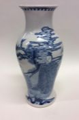 An Antique Chinese blue and white vase of baluster
