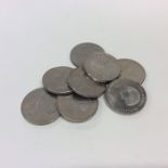 Eight x £5 coins. Various dates. Est. £30 - £40.