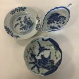 An Antique Chinese blue and white bowl together wi