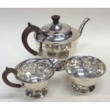 A good quality Edwardian silver three piece tea se