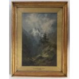 S J BARNES: "The Romsdal Horn, Norway". A framed a