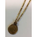 A 1982 half sovereign mounted as a pendant on fine