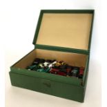 A box containing various MATCHBOX and LESNEY die-c