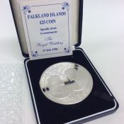 A heavy silver Royal Mint Falkland Islands silver