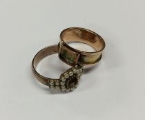 A pearl mounted mourning ring together with one ot