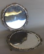 A pair of good Scottish silver salvers with floral