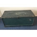 A painted pine trunk with hinged top. Est. £30 - £