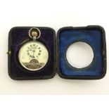 A gent's Hebdomas silver pocket watch with white e