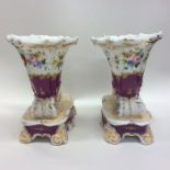 A pair of 19th Century French Paris porcelain Grif