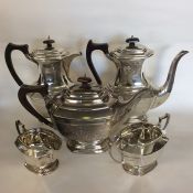 A heavy Edwardian five piece silver tea and coffee