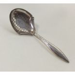 A good Victorian bright cut silver caddy spoon. Bi