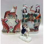 A group of three Antique Staffordshire figures on