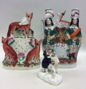 A group of three Antique Staffordshire figures on