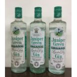 Three x 700ml bottles of Juniper Green Organic London Dry Gin. (3)