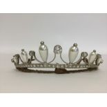 A good silver and stone set paste tiara with wrigg