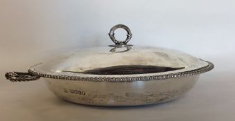 A Victorian circular silver entrée dish and cover