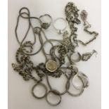 A heavy collection of silver costume jewellery. Ap