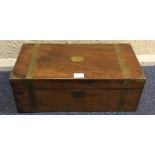 A good quality brass mounted writing box with fitt