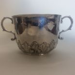 A good large 18th Century silver two-handled porri