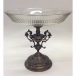 A Continental silver plated centrepiece with etche