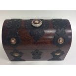 A good Antique burr walnut dome top stationery box