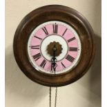 A Continental wall clock with striking movement an