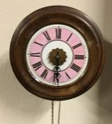 A Continental wall clock with striking movement an