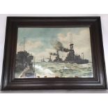 M K BARNETT: A framed and glazed World War I paint