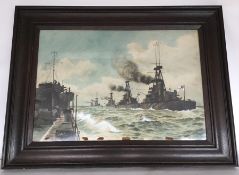 M K BARNETT: A framed and glazed World War I paint