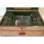 A stylish cased silver cutlery service comprising