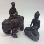 An Antique Buddha in seated position together with