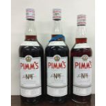 Two x 1 litre bottles of Pimm's No 1, together with 1 x 70 cl bottle