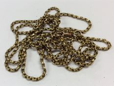 A heavy 9 carat belcher link guard chain. Approx.