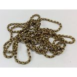 A heavy 9 carat belcher link guard chain. Approx.